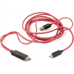 Кабель-переходник PowerPlant micro USB - HDMI + USB, 2.0m, (MHL), Blister